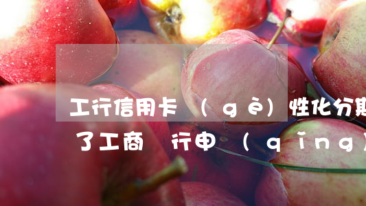 工行信用卡個(gè)性化分期利息也太高了(工商銀行申請(qǐng)個(gè)性化分期)