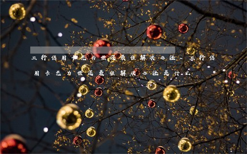 工行信用卡无力偿还最佳解决办法-工行信用卡无力偿还最佳解决办法是什么