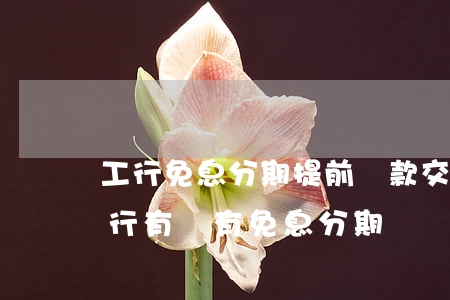 工行免息分期,提前還款交手續(xù)費（工行有沒有免息分期）