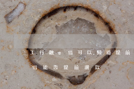 工行融e借可以頻道提前還款嗎-工行融e借能否提前還款