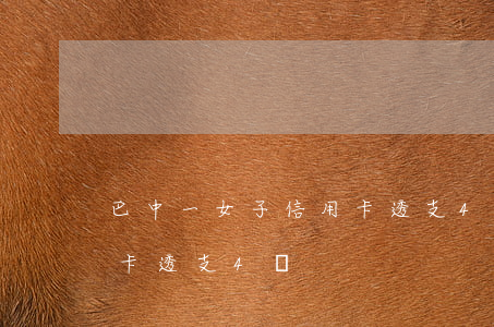 巴中一女子信用卡透支4萬(巴中一女子信用卡透支4萬)