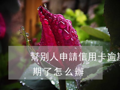 幫別人申請信用卡逾期了(信用卡借給別人逾期了怎么辦)