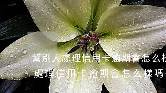 幫別人處理信用卡逾期會怎么樣嗎-幫別人處理信用卡逾期會怎么樣嗎知乎