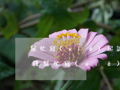 幫忙寫(xiě)起訴書(shū)要多少錢(幫忙寫(xiě)起訴書(shū)要多少錢)