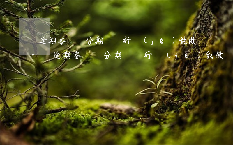 幫逾期客戶辦分期這個行業(yè)能做嗎-幫逾期客戶辦分期這個行業(yè)能做嗎安全嗎