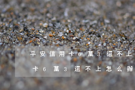 平安信用卡6萬3還不上怎么辦-平安信用卡6萬3還不上怎么辦呢