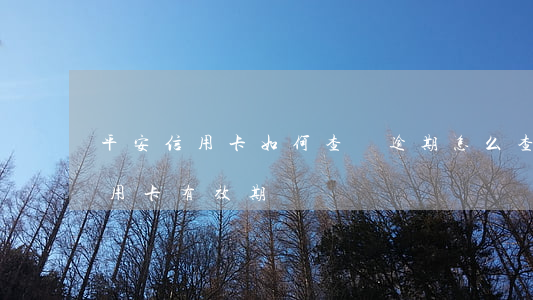 平安信用卡如何查詢逾期(怎么查平安銀行信用卡有效期)