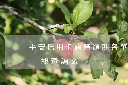 平安信用卡惡意逾期名單(平安信用卡逾期情況能查詢么)
