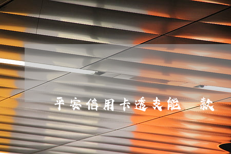 平安信用卡透支能貸款嗎(平安信用卡借款靠譜嗎)