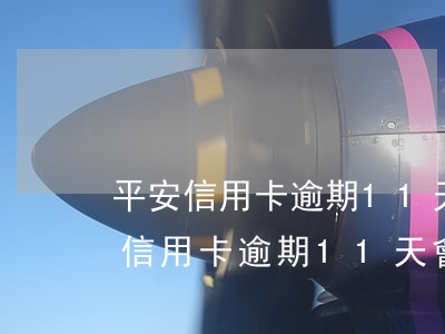 平安信用卡逾期11天會有什么后果-平安信用卡逾期11天會有什么后果嗎