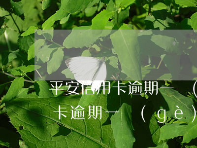 平安信用卡逾期一個(gè)星期(平安信用卡逾期一個(gè)星期)