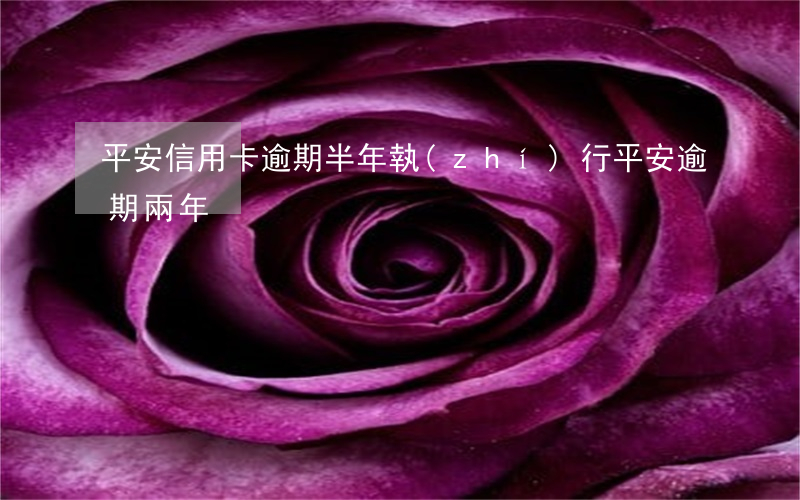 平安信用卡逾期半年執(zhí)行(平安逾期兩年)