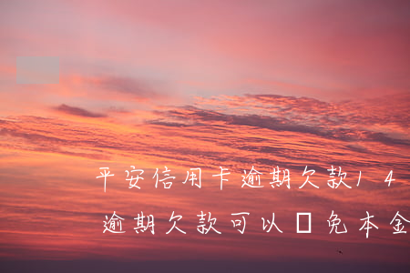平安信用卡逾期欠款14000(平安信用卡逾期欠款可以減免本金真的嗎)