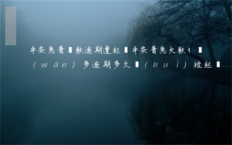 平安惠普貸款逾期遭起訴(平安普惠欠款3萬(wàn)多逾期多久會(huì)被起訴)