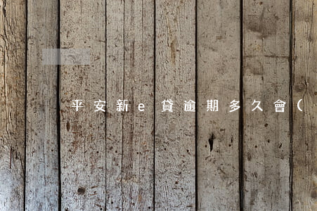 平安新e貸逾期多久會(huì)被起訴