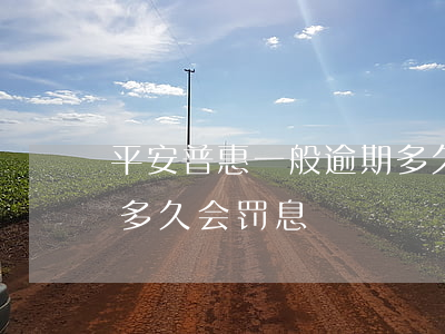 平安普惠一般逾期多久会起诉（平安普惠逾期多久会罚息）