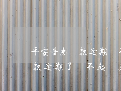 平安普惠貸款逾期還不了怎么辦(平安普惠貸款逾期了,還不起,會怎么樣?已經(jīng)還超過本金)