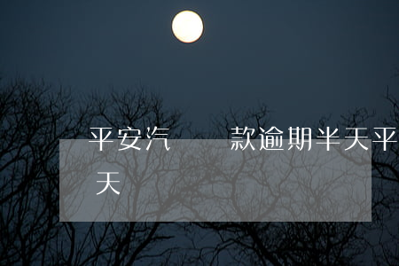 平安汽車貸款逾期半天(平安汽車貸款逾期半天)
