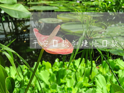 平安貸款和捷信貸款比較