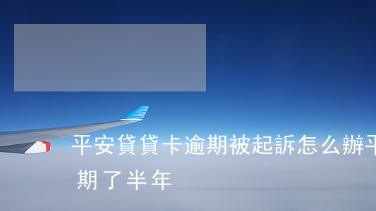 平安貸貸卡逾期被起訴怎么辦(平安貸貸卡逾期了半年)