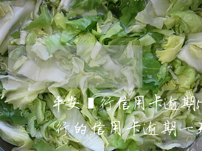 平安銀行信用卡逾期5個(gè)月(平安銀行的信用卡逾期一天會(huì)有不良記錄嗎)