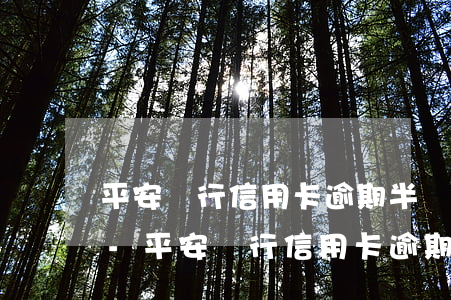 平安銀行信用卡逾期半個(gè)月還不上-平安銀行信用卡逾期半個(gè)月還不上怎么辦