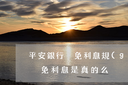 平安銀行減免利息規(guī)定(平安銀行減免利息是真的么)