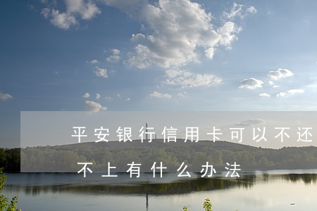 平安银行信用卡可以不还(平安银行信用卡还不上有什么办法?)