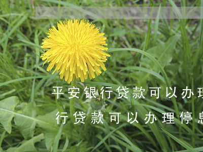 平安银行贷款可以办理停息挂账吗-平安银行贷款可以办理停息挂账吗