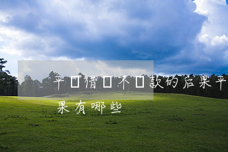 平臺借貸不還款的后果(平臺借貸不還款的后果有哪些)