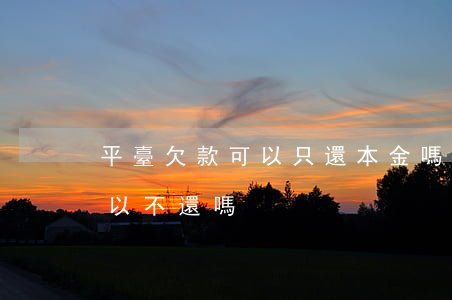 平臺欠款可以只還本金嗎-平臺貸款的錢可以不還嗎