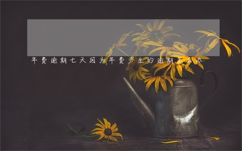 年费逾期七天(因为年费产生的逾期怎么办)