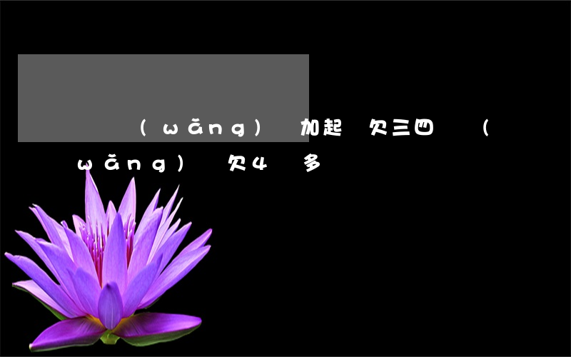 幾個網(wǎng)貸加起來欠三四萬(網(wǎng)貸欠4萬多嗎)