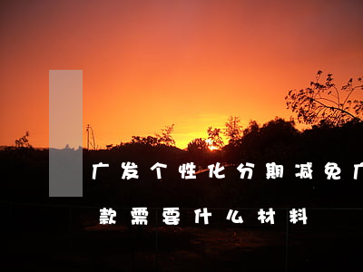 广发个性化分期减免 广发银行个性化分期还款需要什么材料