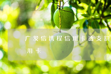广发信携程信用卡透支额度(广发银行携程信用卡)