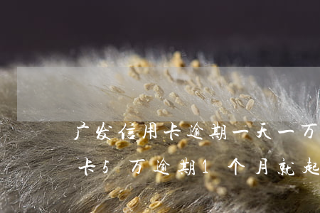 广发信用卡逾期一天一万多少钱-广发信用卡5万逾期1个月就起诉吗