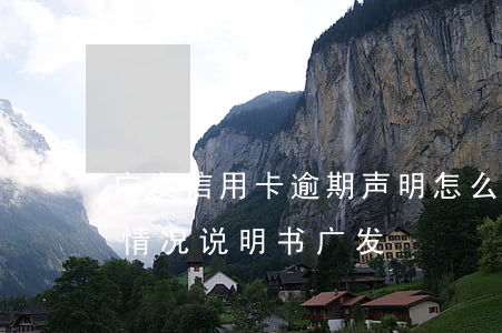 广发信用卡逾期声明怎么填写上海(个人逾期情况说明书广发)