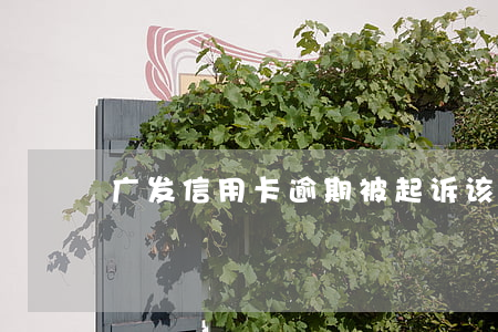 广发信用卡逾期被起诉该怎样协商