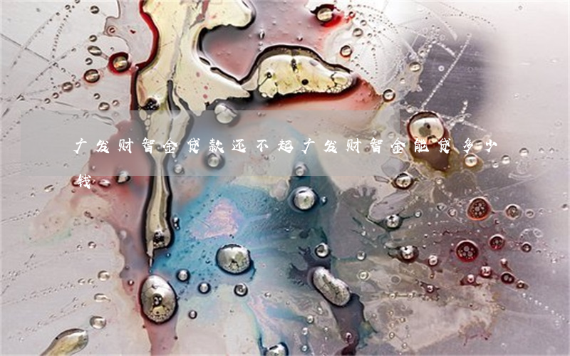 广发财智金贷款还不起 广发财智金能贷多少钱