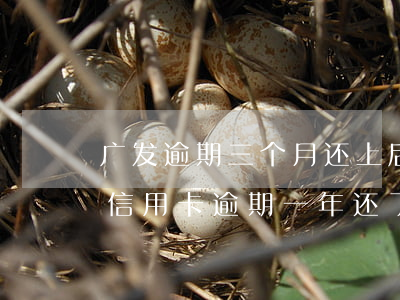 广发逾期三个月还上后还可以刷出来吗（广发信用卡逾期一年还了还能用吗）