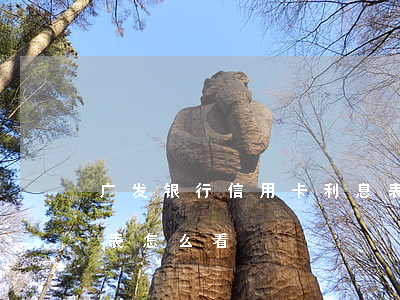 广发银行信用卡利息表(广发银行信用卡利息表怎么看)