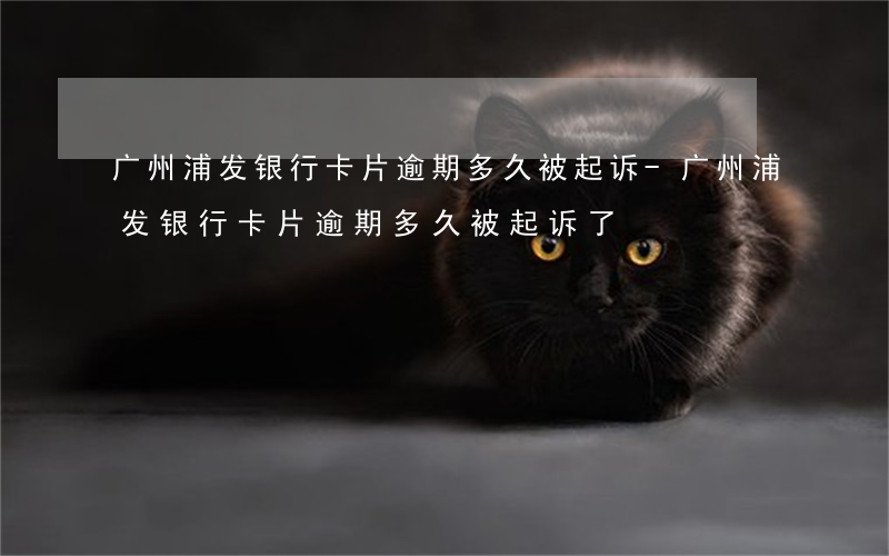 广州浦发银行卡片逾期多久被起诉-广州浦发银行卡片逾期多久被起诉了