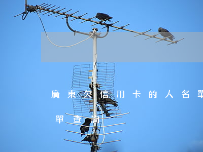 廣東欠信用卡的人名單(廣東欠信用卡的人名單查詢)
