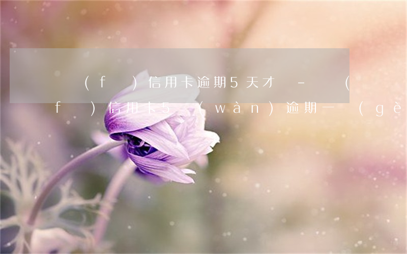 廣發(fā)信用卡逾期5天才還-廣發(fā)信用卡5萬(wàn)逾期一個(gè)月