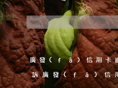 廣發(fā)信用卡逾期會(huì)被起訴(廣發(fā)信用卡逾期10天后果)