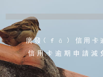 廣發(fā)信用卡逾期 申請(廣發(fā)信用卡逾期申請減免利息)