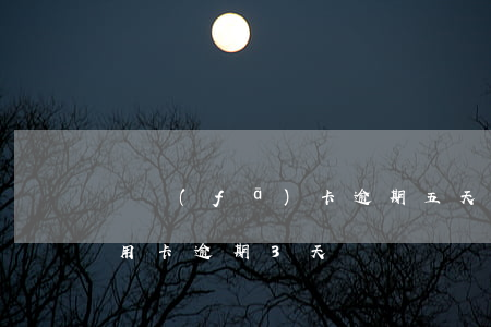 廣發(fā)卡逾期五天(廣發(fā)卡信用卡逾期3天)