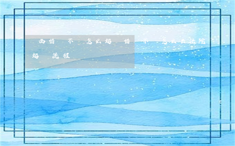 廣西借錢不還怎么起訴(借錢不還怎么去法院起訴流程)
