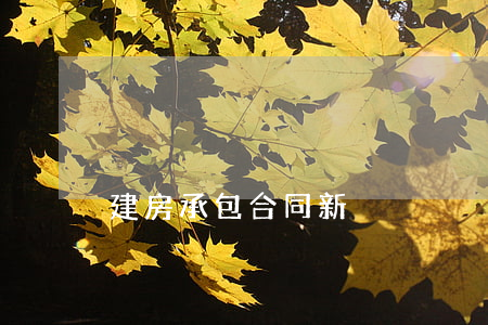 建房承包合同新