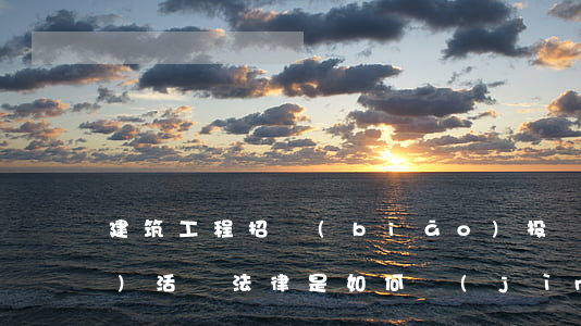 建筑工程招標(biāo)投標(biāo)活動法律是如何進(jìn)行規(guī)定的